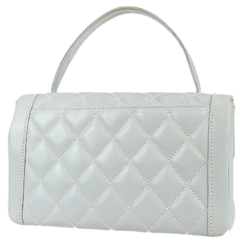 Chanel 2004-2005 Wild Stitch Handbag Ice Blue Calfskin