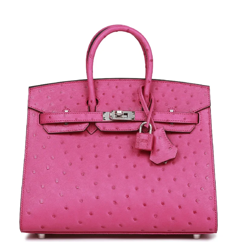 Hermes Birkin Sellier 25 Rose Pourpre Ostrich Palladium Hardware