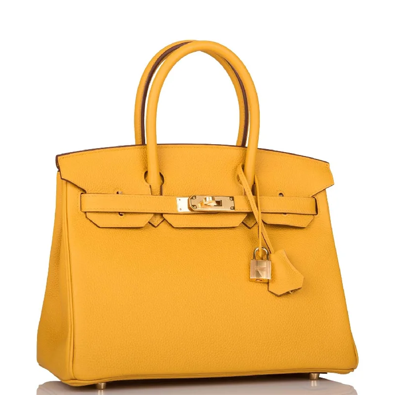 Hermes Birkin 30 Jaune Ambre Togo Gold Hardware