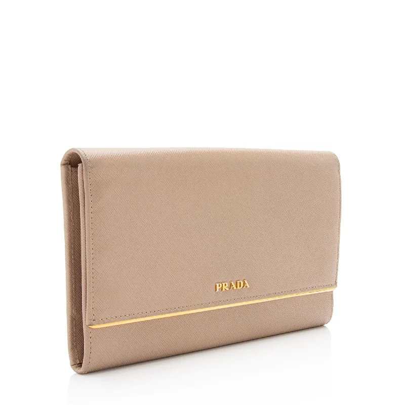 Prada Saffiano Metal Bar Continental Wallet 1UFY5N