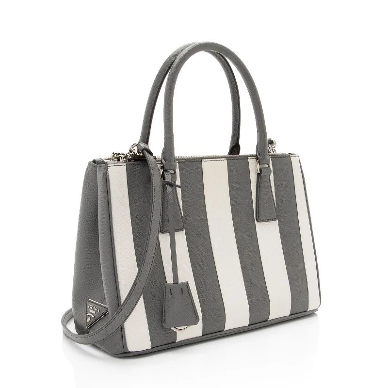 Prada Saffiano Lux Striped Double Zip Small Tote Bg3TLJ