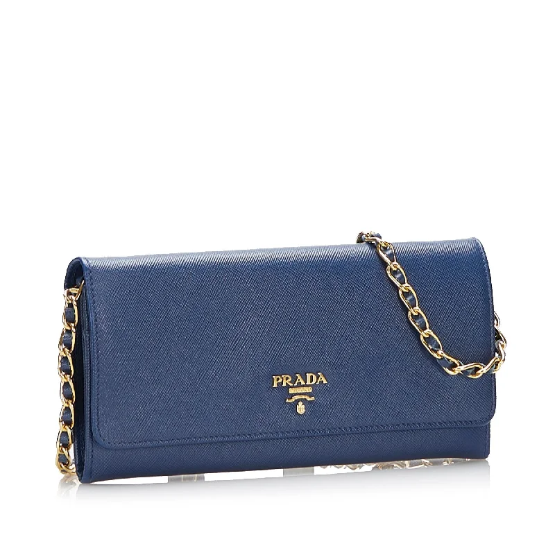 Prada Saffiano Wallet On Chain Bq5rcE