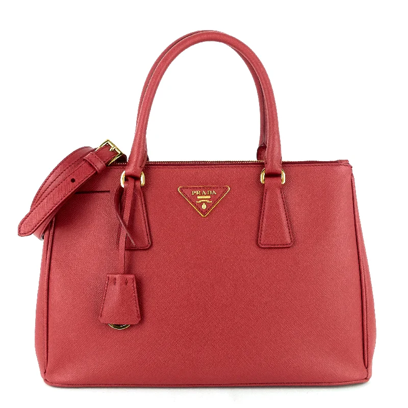 Galleria Double Zip Small Saffiano Leather Tote Bag