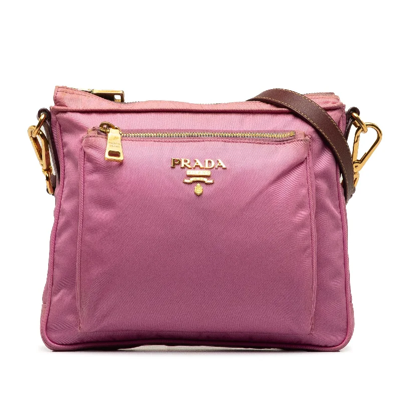 Prada Saffiano Trimmed Tessuto Crossbody BzU4IJ