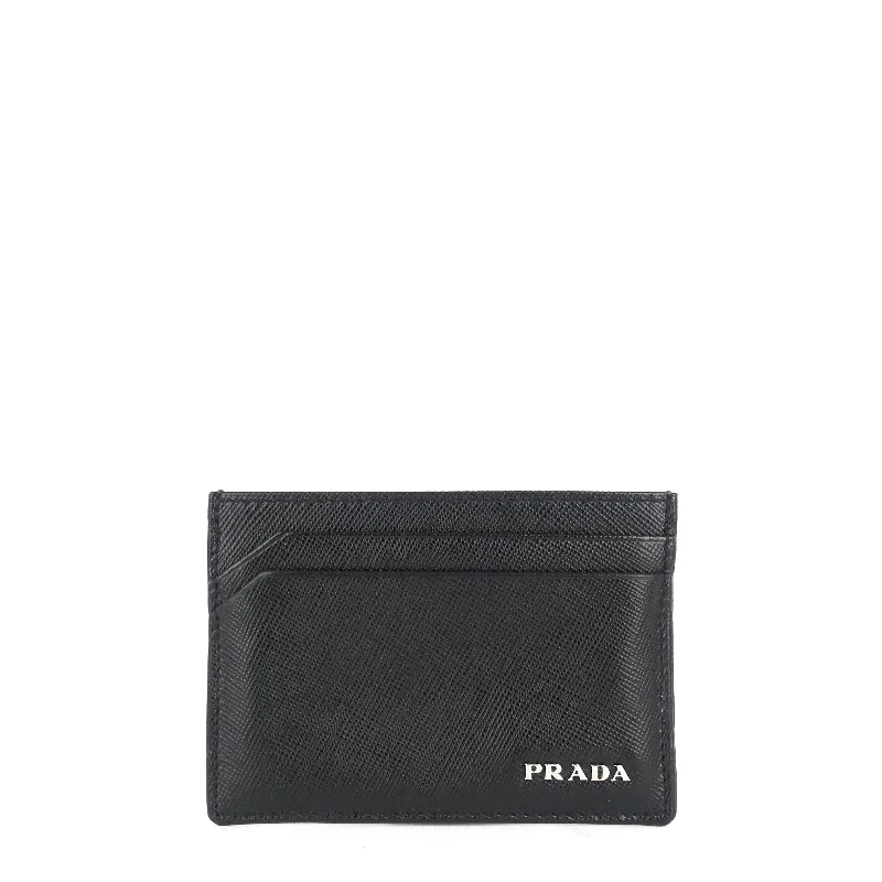 Logo Saffiano Leather Card Holder