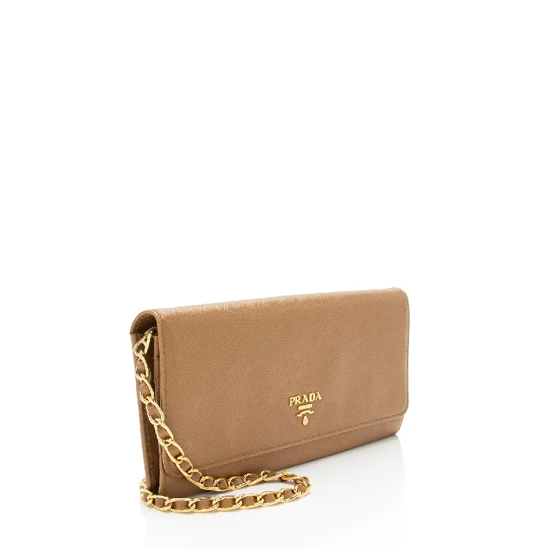 Prada Saffiano Metal Wallet on Chain IIZVJs