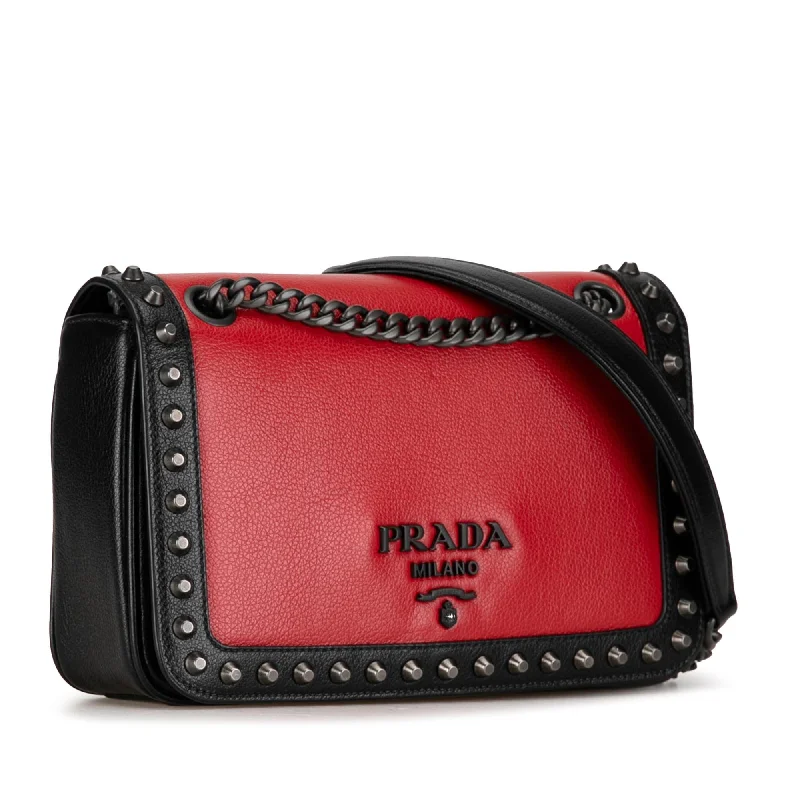 Prada Studded Glace Calf Crossbody yFMc7A