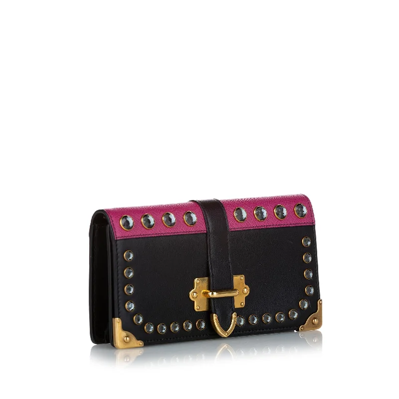 Prada Studded Mini Cahier Leather Crossbody Bag JbVdFn