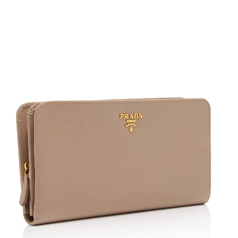 Prada Saffiano Leather Zip Around Wallet EDyRrc