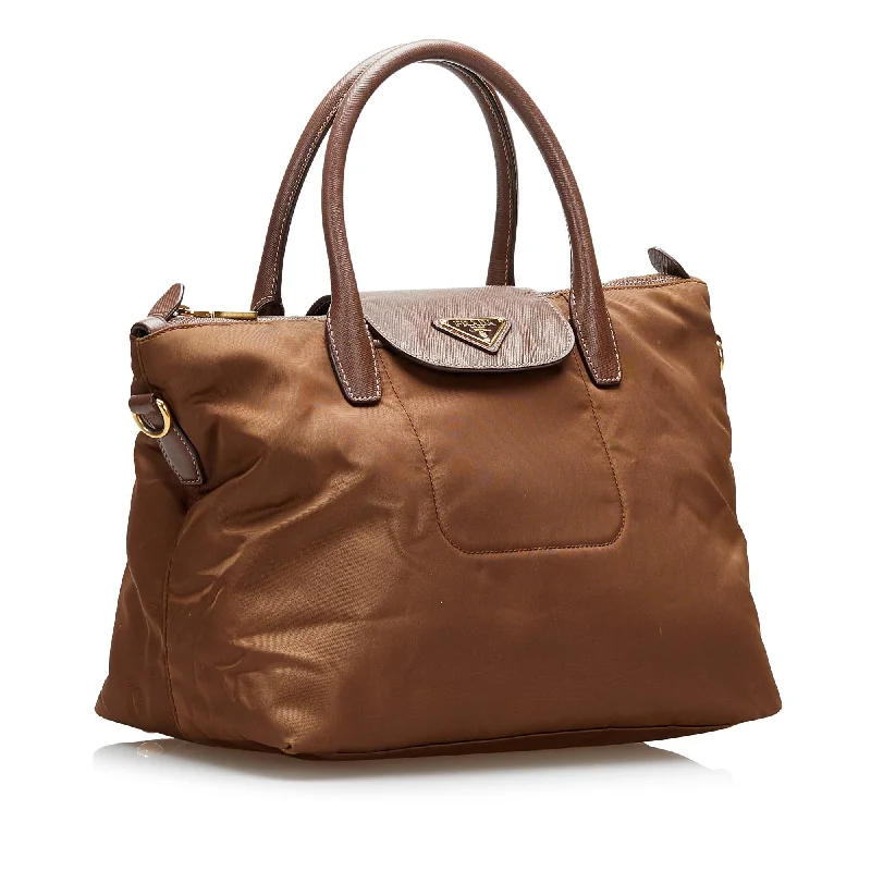 Prada Saffiano-Trimmed Tessuto Tote 37099