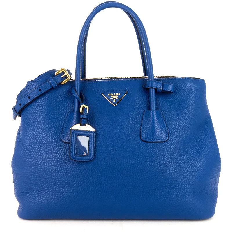 Double Zip Vitello Daino Leather Tote Bag