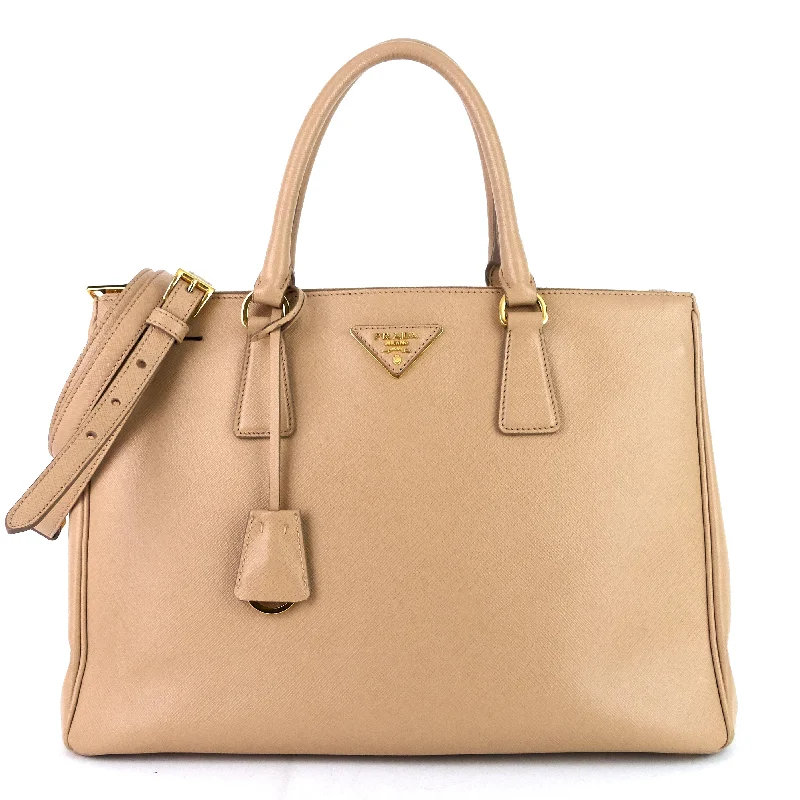 Galleria Double Zip Medium Saffiano Leather Tote Bag