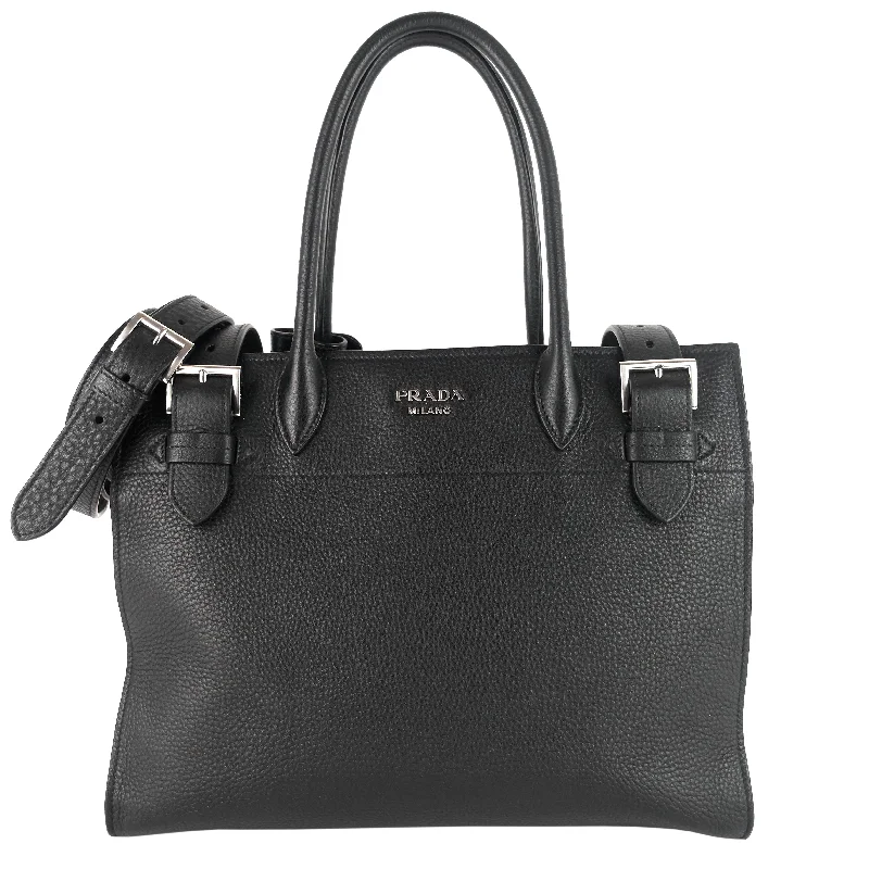 Buckle Leather Tote Bag