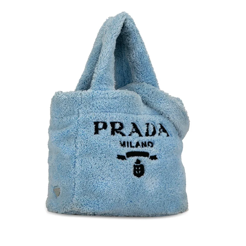 Prada Spugna Logo Terrycloth Tote AOsKRe