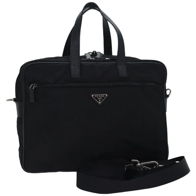 PRADA Hand Bag Nylon 2way Black Auth ki4652