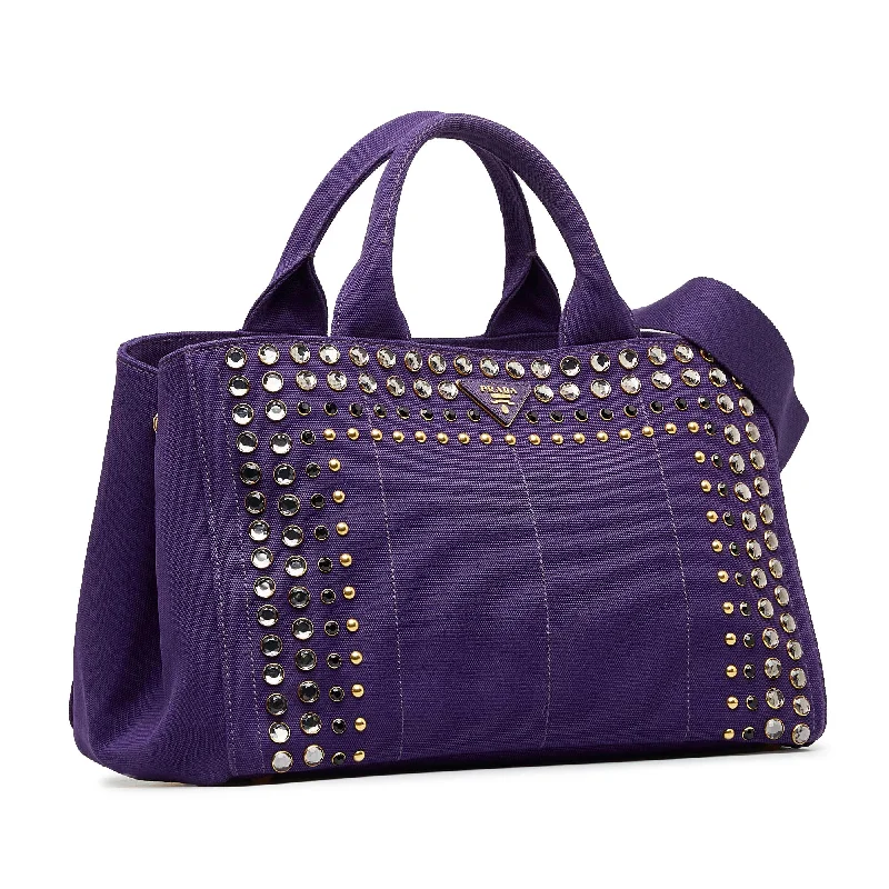 Prada Studded Canapa Satchel IezM8f