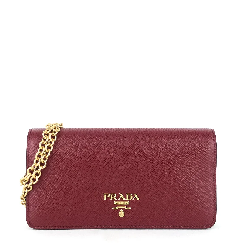 Saffiano Leather Mini Wallet on Chain Bag