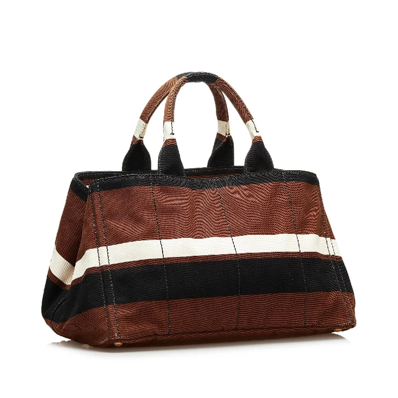 Prada Striped Canapa Handbag 35845