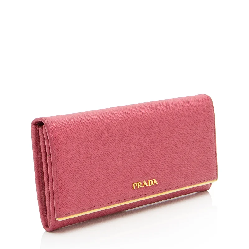 Prada Saffiano Metal Bar Continental Wallet L2RNQR