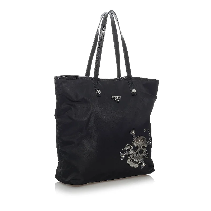 Prada Skull Print Tessuto Tote Bag 29605