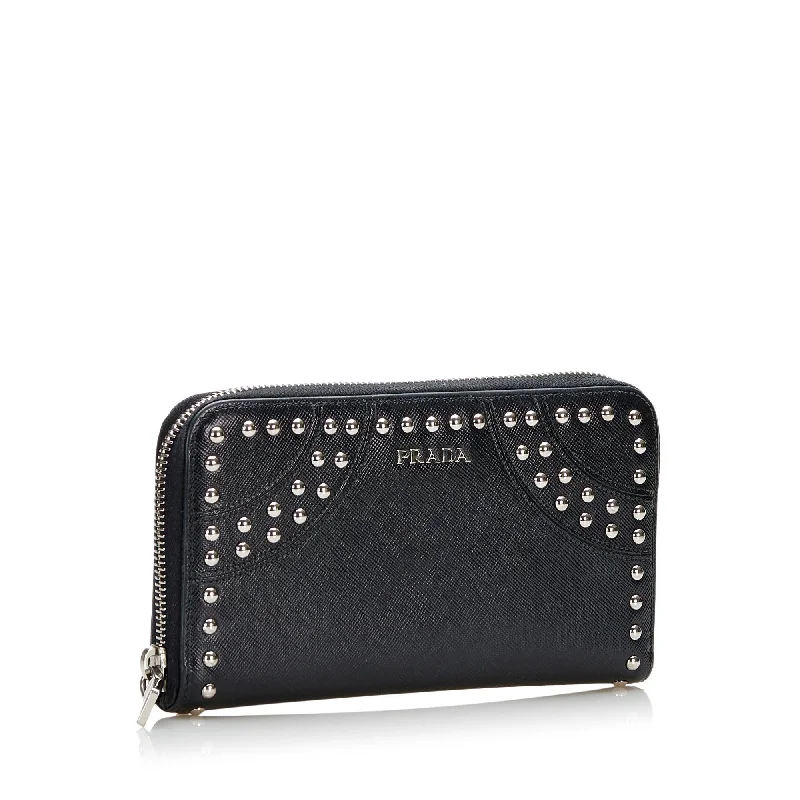 Prada Saffiano Studded Wallet 36976