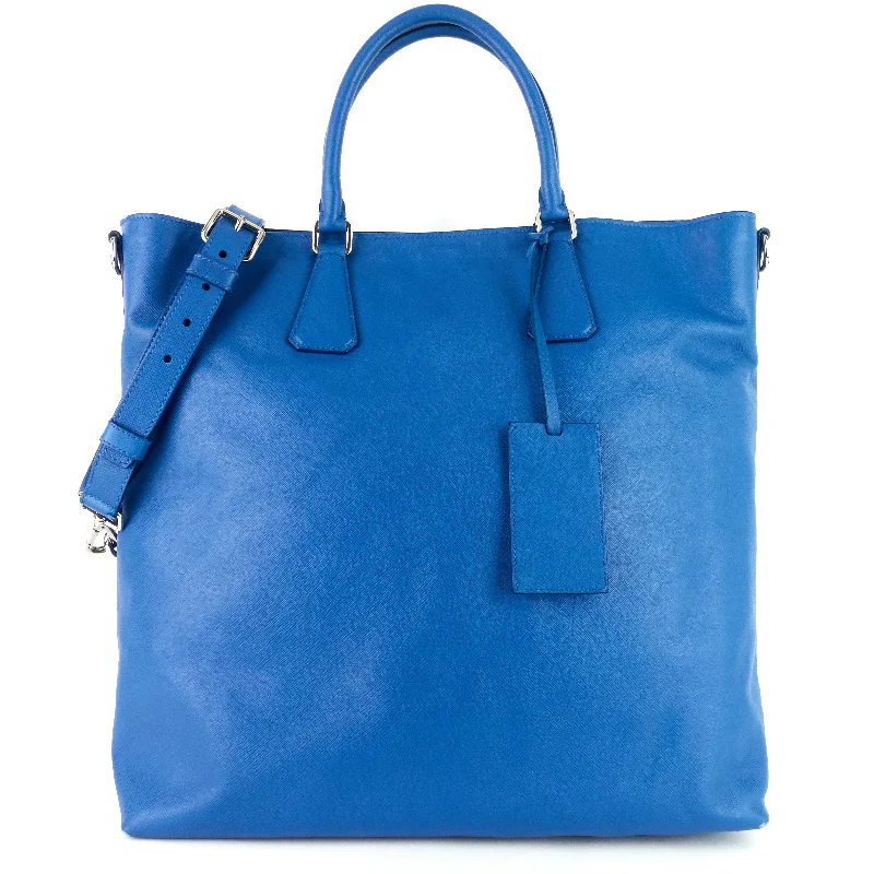 Convertible Saffiano Leather Soft Shopping Bag