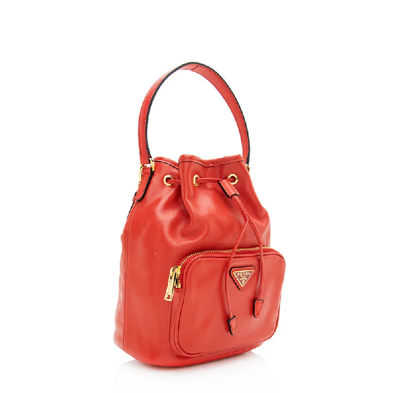 Prada Soft Calf Saffiano Leather Mini Bucket Bag 20115