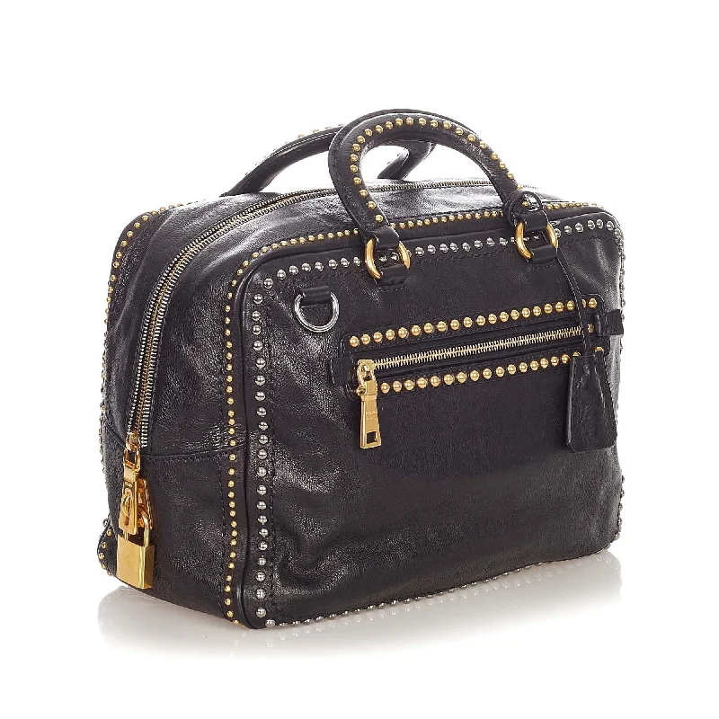 Prada Studded Leather Satchel 21594