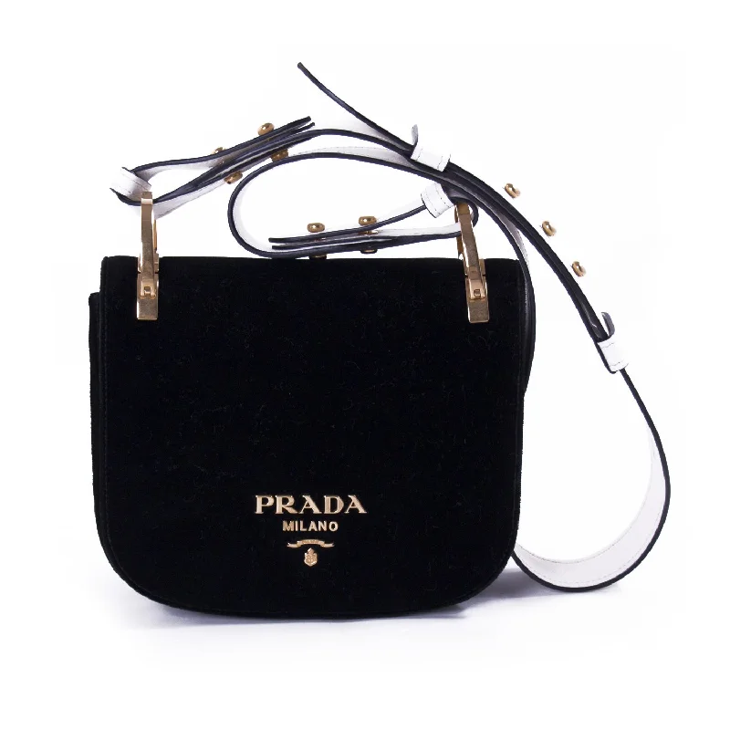 Prada Pionnière Velvet Saddle Bag