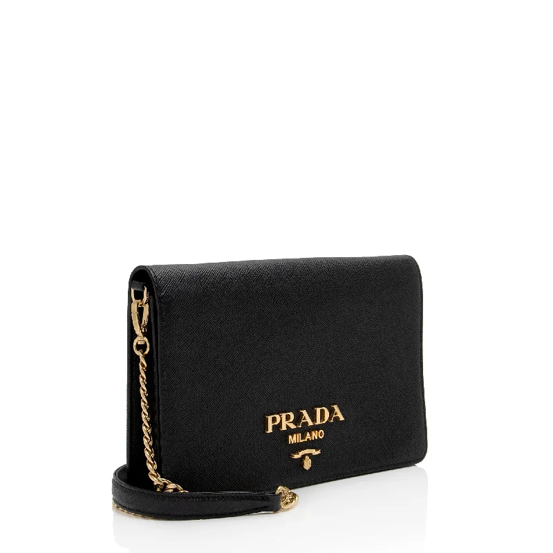 Prada Saffiano Lux Wallet On Chain wIAF91