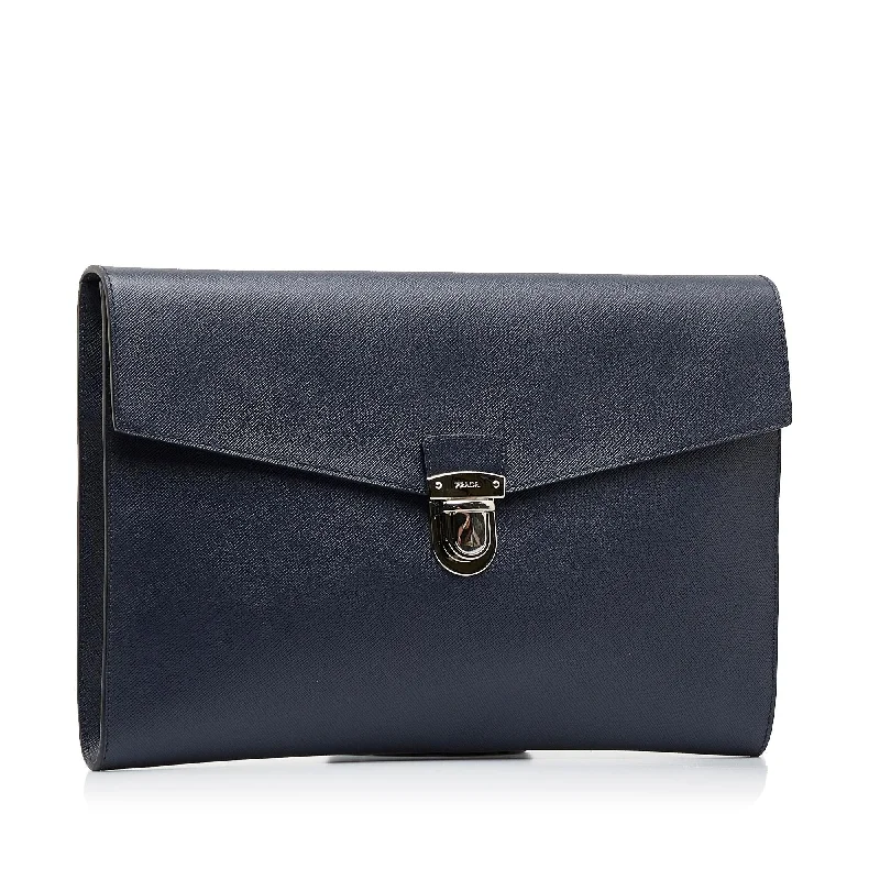 Prada Saffiano Push Lock Portfolio scmbzE