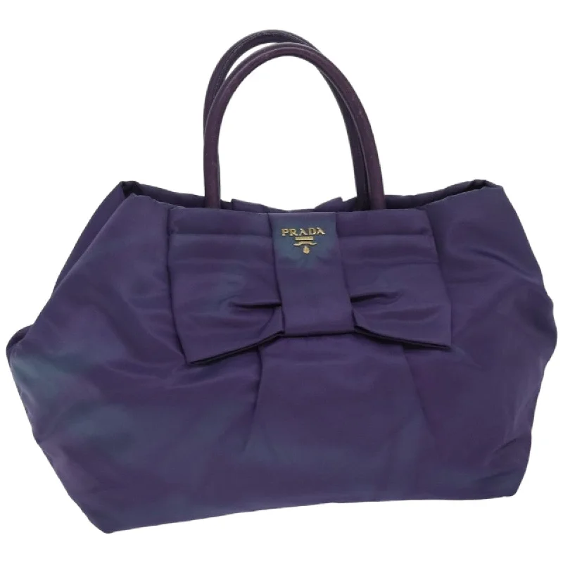 PRADA Hand Bag Nylon Purple Auth 83954