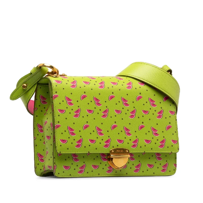 Prada Saffiano Watermelon Flap Crossbody Bag tQ3kMw