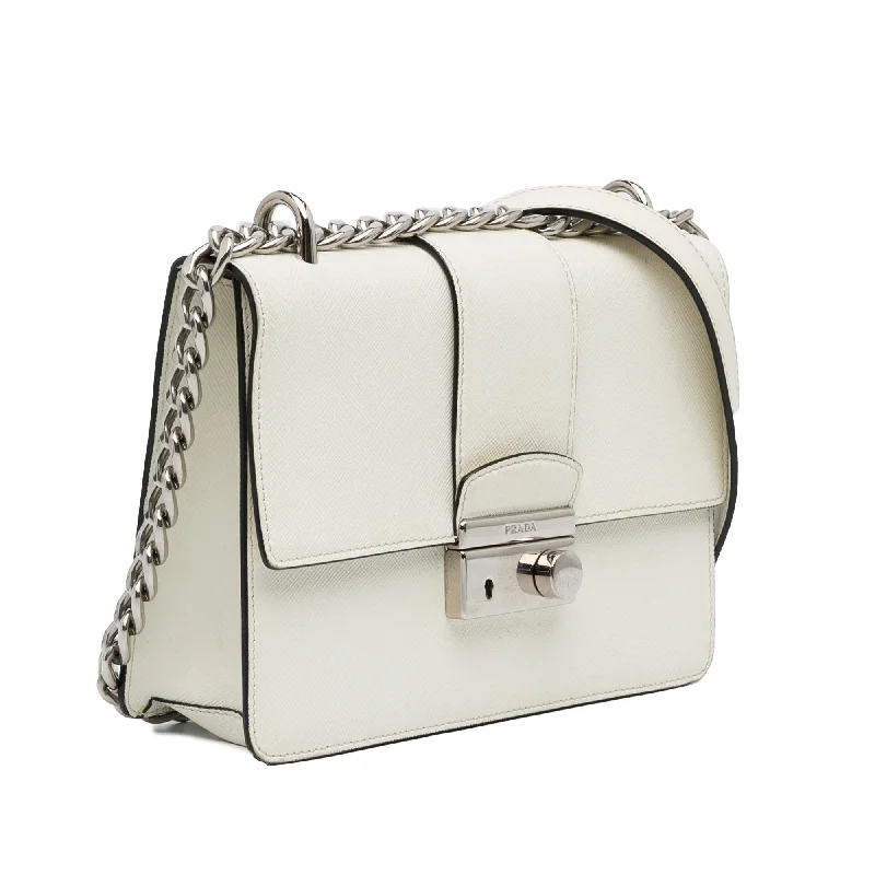 Prada Saffiano Sound Lock Chain Crossbody ZhdTE1