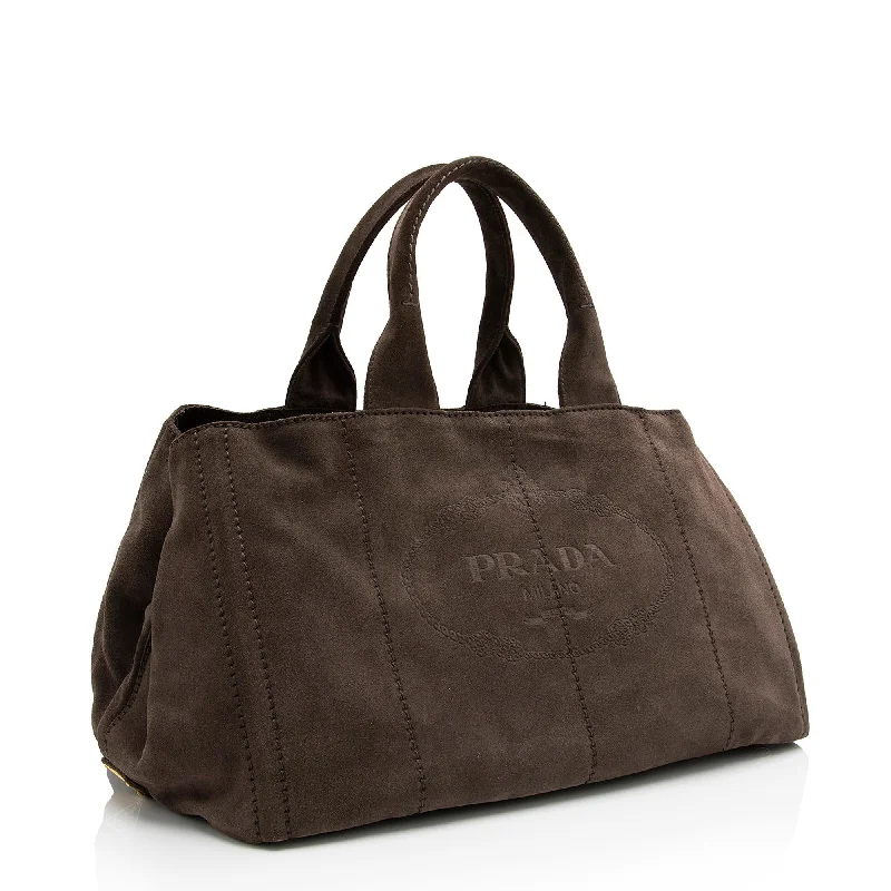 Prada Scamosciato Suede Logo Shopping Tote 23735