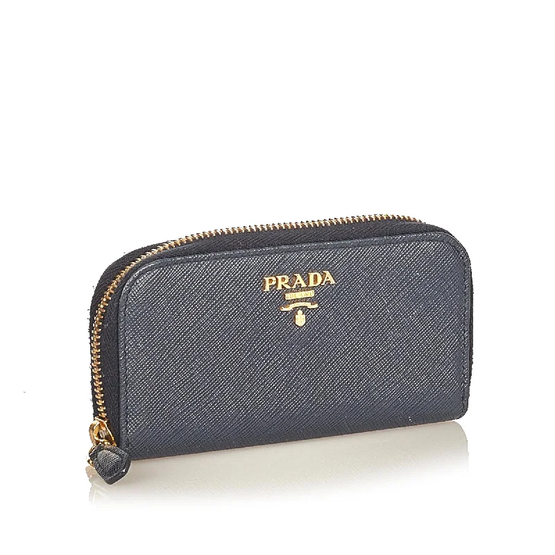 Prada Saffiano Zip Around Key Holder 26056